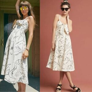 Anthropologie WHIT Loli Midi Dress in Wildflower Study Sundress Artisan